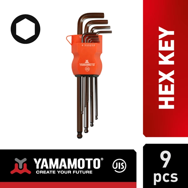 YAMAMOTO Hex Key Long Ballpoint Set 9 pcs