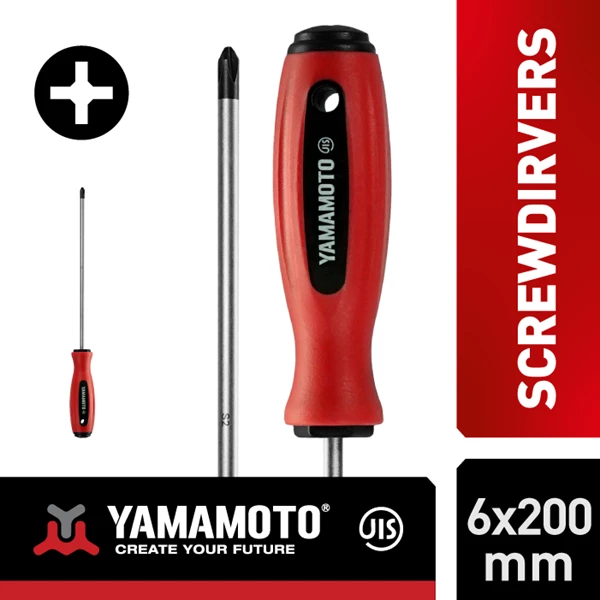 YAMAMOTO TPR Screwdrivers size PH2x200mm (Ø6mm)